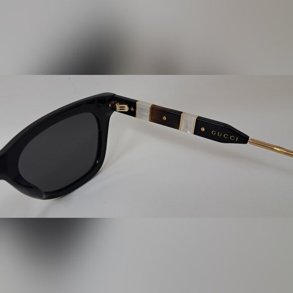 Gucci Sunglasses Cat Eye Mother of Pearl Black Gray GG0598S 001 53-18-145 - Picture 15 of 16